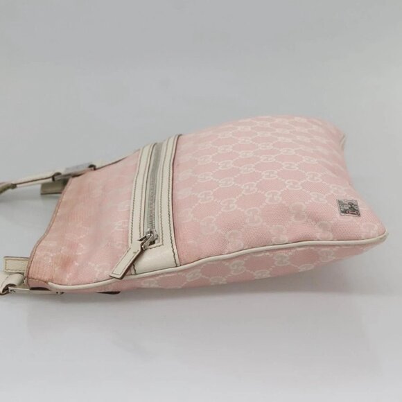 GUCCI GG Canvas Sherry Line Tote Bag Pink Silver 145809 Auth 141943 - Picture 6 of 16